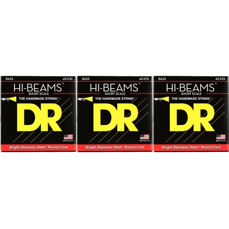 DR Strings SMR45 HiBeam Stainless Steel Bass Guitar Strings .045