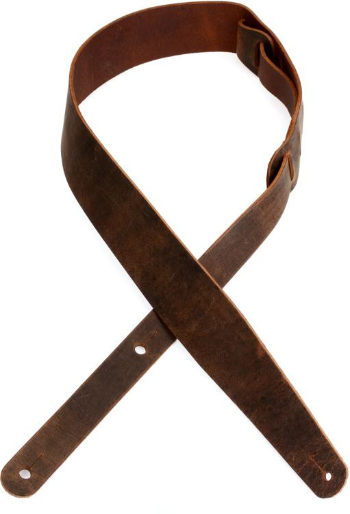 LM Products Crazyhorse Leather Guitar Strap - Brown | Sweetwater