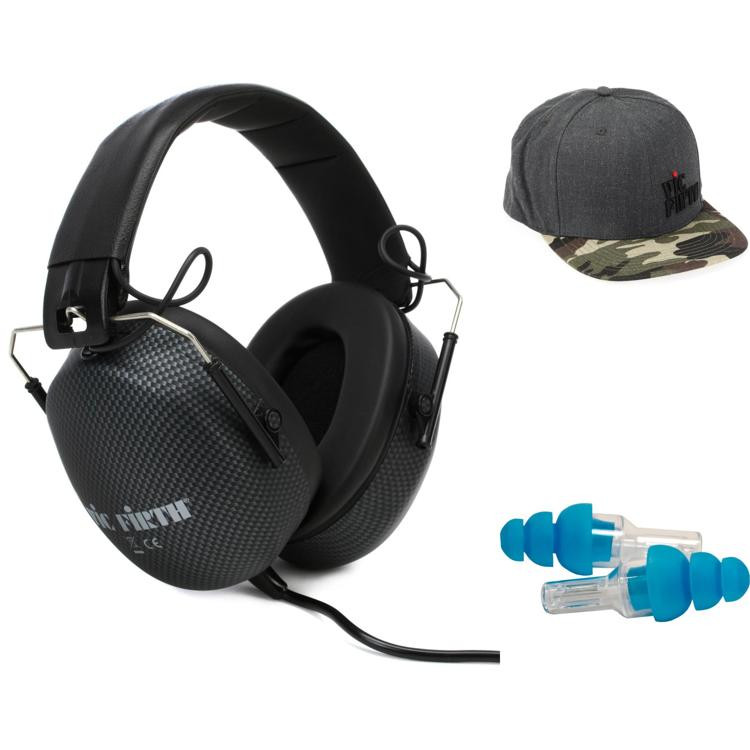 Vic Firth SIH2 Stereo Isolation Headphones with Earplugs and Hat