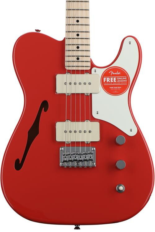 squier paranormal cabronita telecaster thinline fiesta red