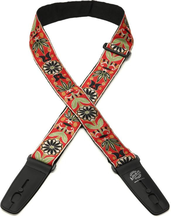 LockIt Straps Designer Series 2" Guitar Strap with Locking Ends Vintage Red Sweetwater