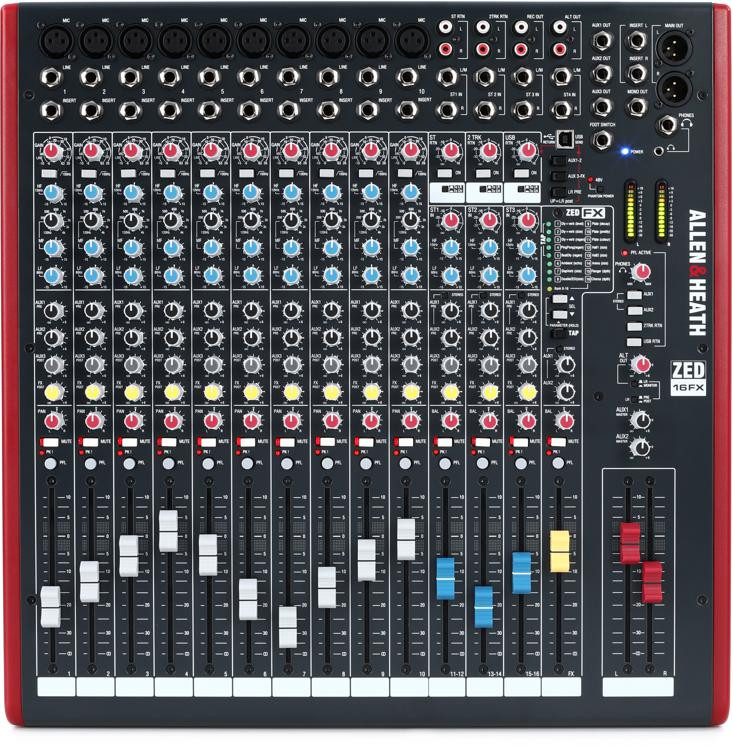 Allen & Heath ZED-16FX 16-channel Mixer with USB Audio Interface and Effects