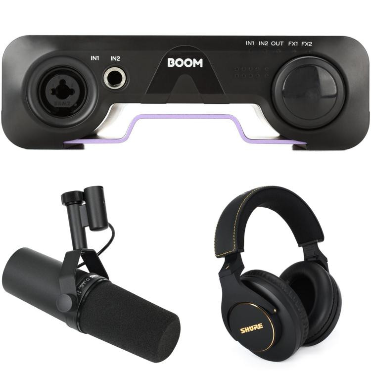 Apogee Boom 2x2 USBC Audio Interface and Shure SM7B Dynamic Microphone