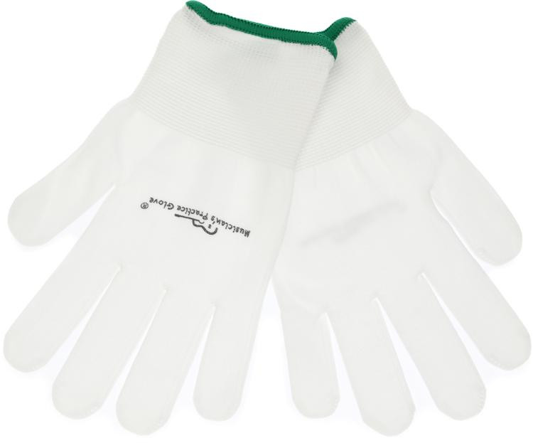 Musician's Practice Gloves Guitar/Bass Glove Small, White (2pack