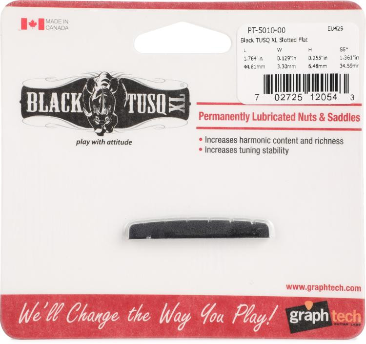Graph Tech PT501000 Black TUSQ XL Fenderstyle Flat Bottom Slotted
