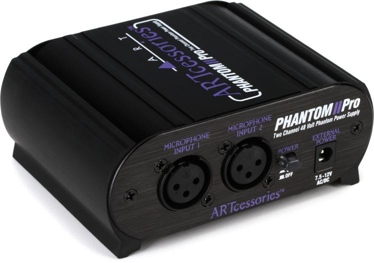 ART Phantom II Pro 2channel 48V Phantom Power Supply Sweetwater