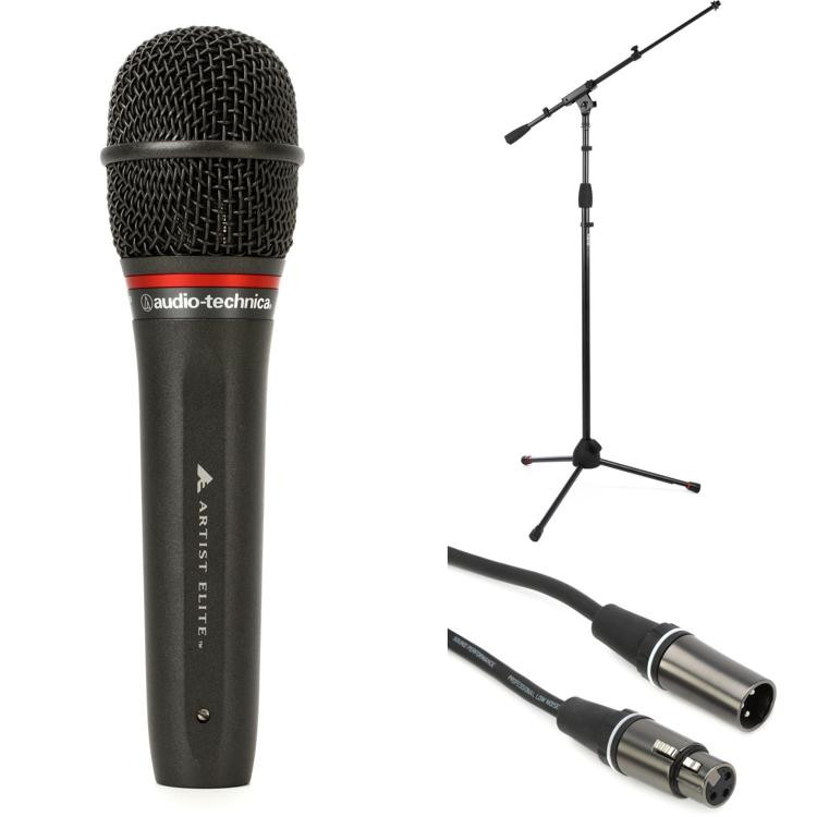 AudioTechnica AE6100 Hypercardioid Dynamic Vocal Microphone with Stand
