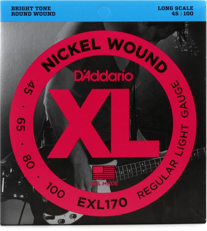 D'Addario EXL170 Nickel Wound Long Scale Light Bass Strings Sweetwater