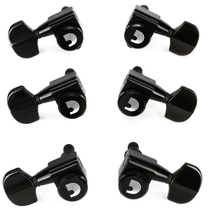 D'Addario AutoTrim Locking Tuning Machines 3+3 Black Sweetwater