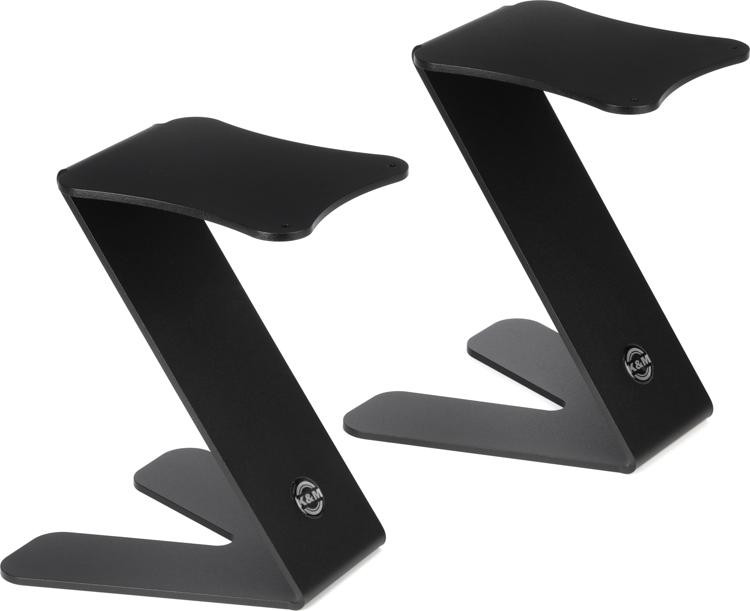 K&M 26773 Monitor Stand Tabletop Monitor Stand Set Black Sweetwater