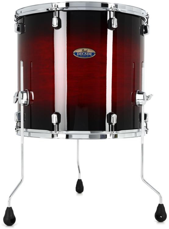 Pearl Decade Maple Floor Tom 16 x 18 inch Gloss Deep Red Burst