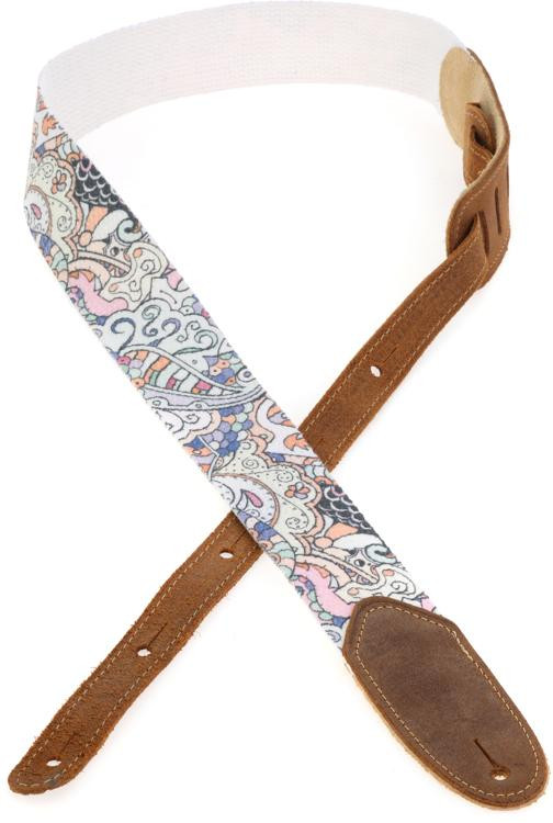 LM Products Woodstock Series Guitar Strap Silver Sweetwater