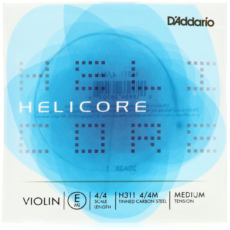 D'Addario H311 Helicore Violin E String 4/4 Size Medium Tension