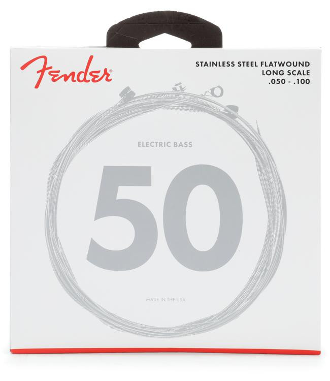 Fender 9050ml Stainless Steel Flatwound Bass Guitar Strings 050 100 Medium Light Sweetwater