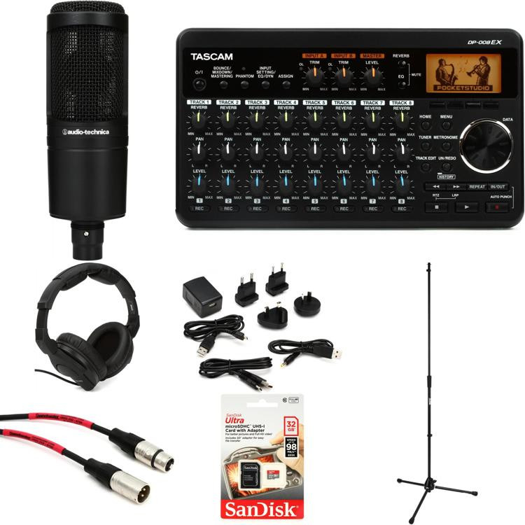 TASCAM DP008EX Portable Recording Package Sweetwater
