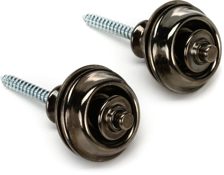 Dunlop Straplok Dual Design Strap Retainer System Black Chrome