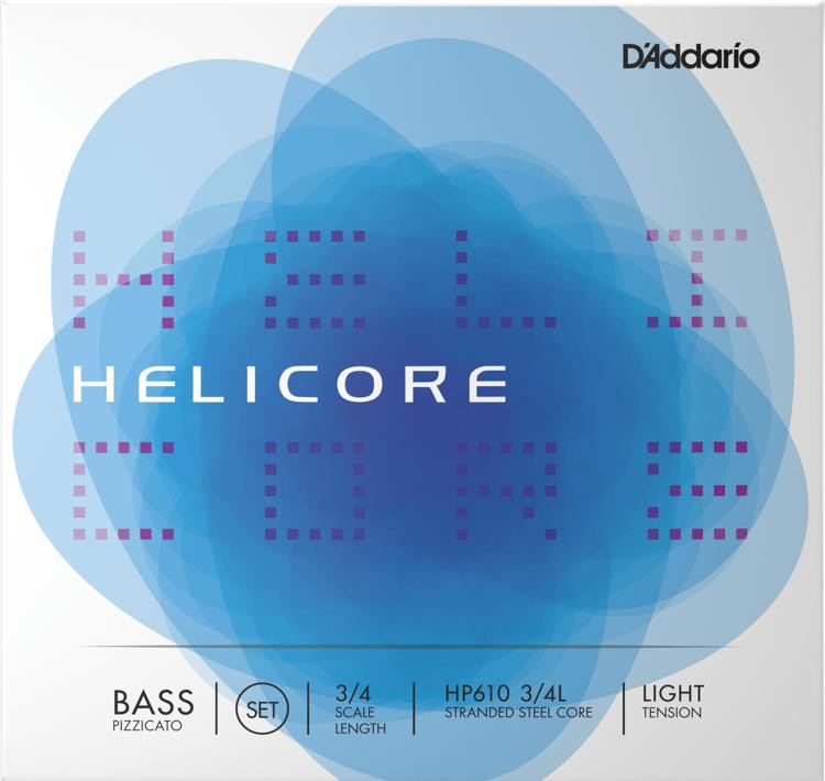 D'Addario HP610 Helicore Pizzicato Double Bass String Set 3/4 Size Light Tension Sweetwater