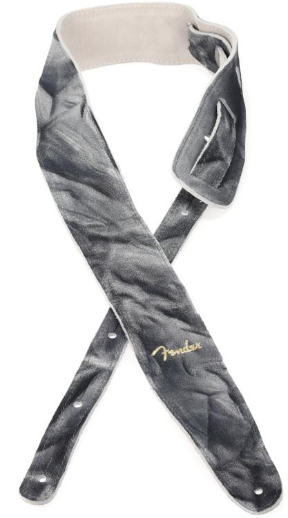 Fender Tie-dye Leather Strap - Black | Sweetwater