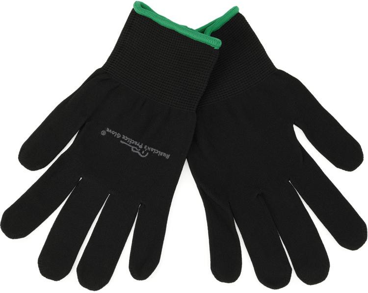 Musician's Practice Gloves Guitar/Bass Glove Small, Black (2pack