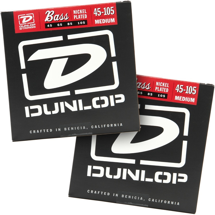 Dunlop DBN45105 Nickel Plated Steel Medium Bass Strings 2Pack Sweetwater