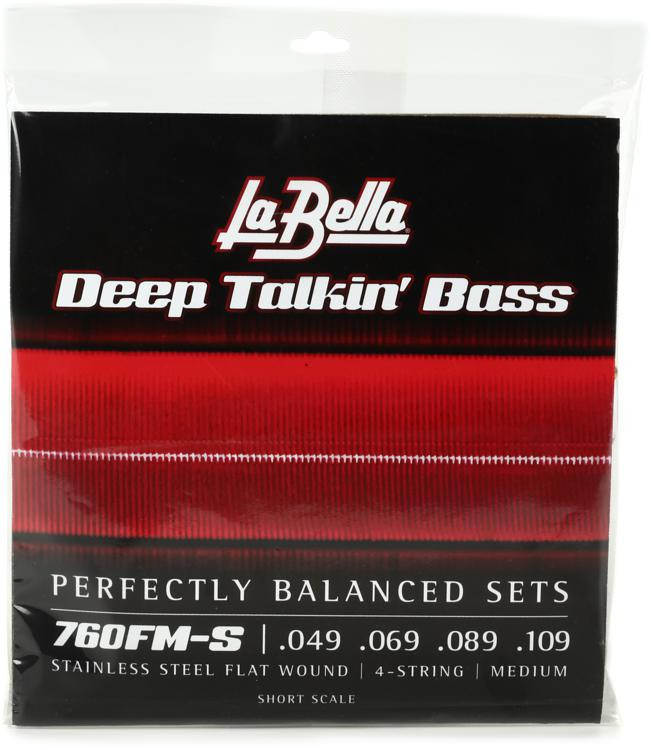 La Bella 760FM Deep Talkin' Bass Flatwound Bass Guitar Strings .049.109 Medium Short Scale
