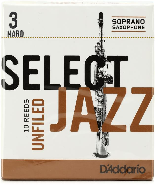 D'Addario RRS10SSX3H Select Jazz Unfiled Soprano Saxophone Reeds 3