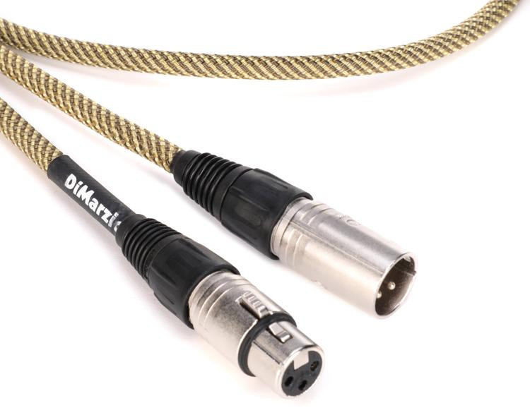 DiMarzio EP2725VT Braided Microphone Cable, 25 feet Vintage Tweed
