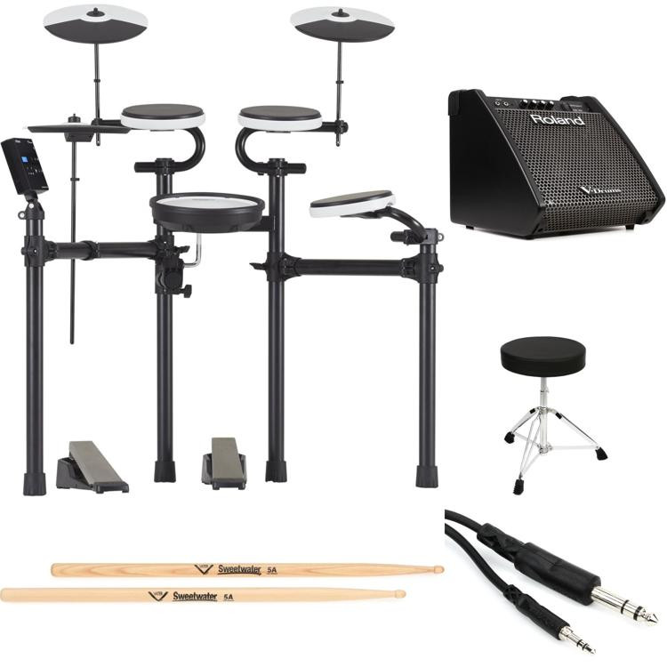 Roland VDrums TD02KV Electronic Drum Set Monitor Essentials Bundle