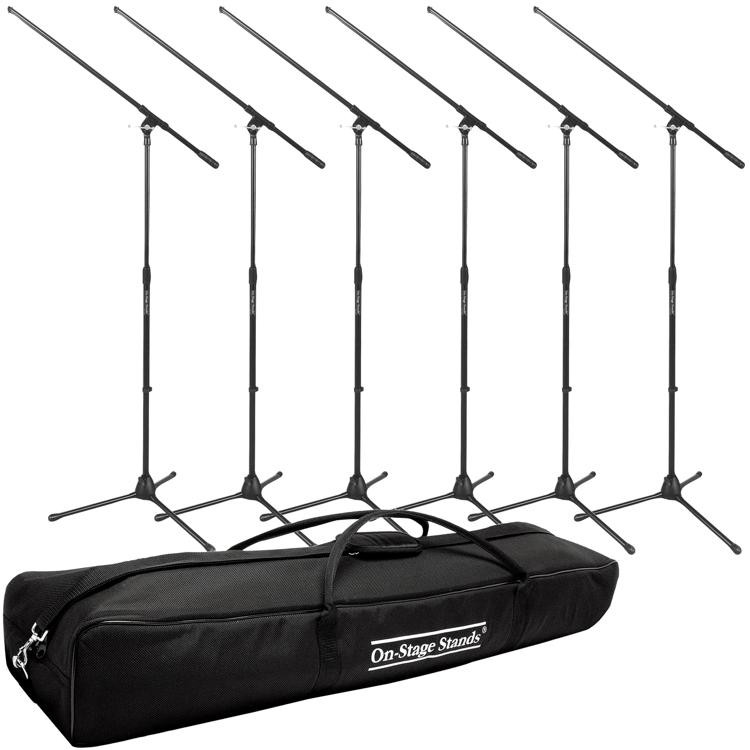 OnStage Stands MS7701B Tripod Microphone Stand Package 6 Stands + 1