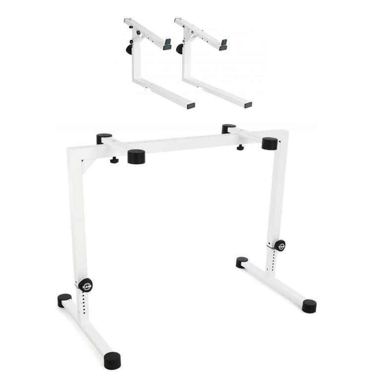 K&M 18810 Omega TableStyle Keyboard Stand 2 Tier Bundle Pure White
