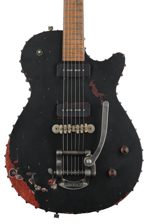 Gretsch Custom Shop G6210T Junior Jet Relic Black Satin over Roundup