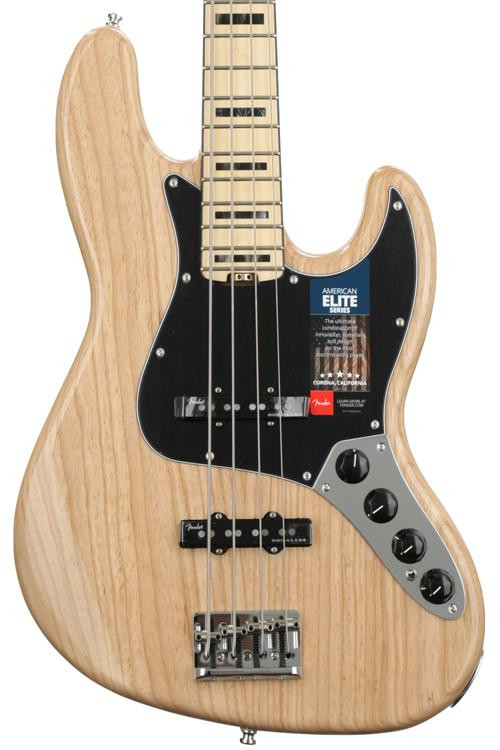 Fender American Elite Jazz Bass Natural with Maple fingerboard Sweetwater