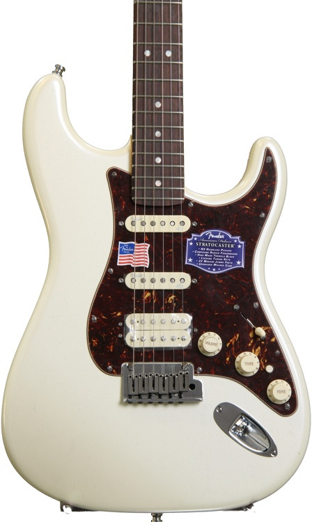 Fender American Deluxe Strat Hss Olympic Pearl Rosewood Sweetwater 7962