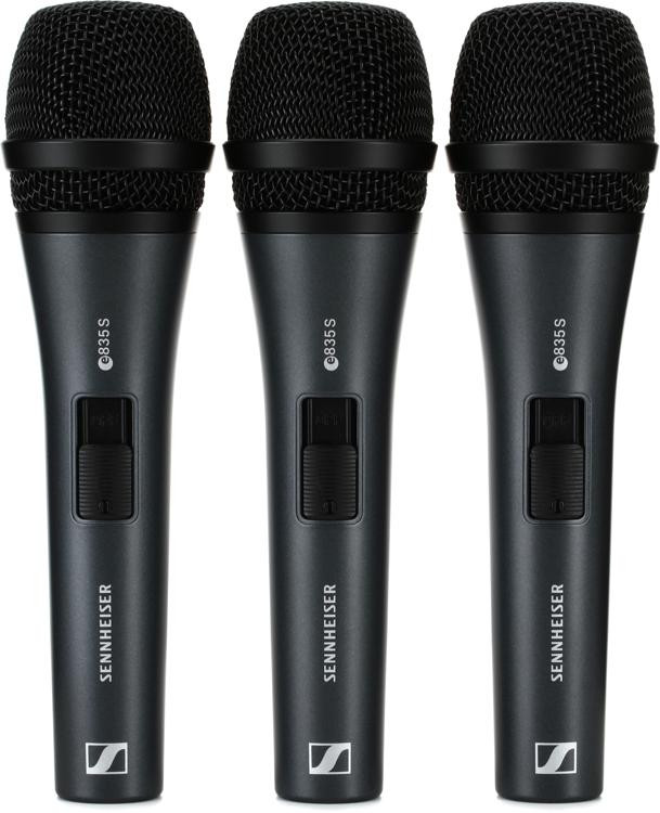 Sennheiser e835 S Live Vocal Microphone with On/Off Switch 3pack Sweetwater