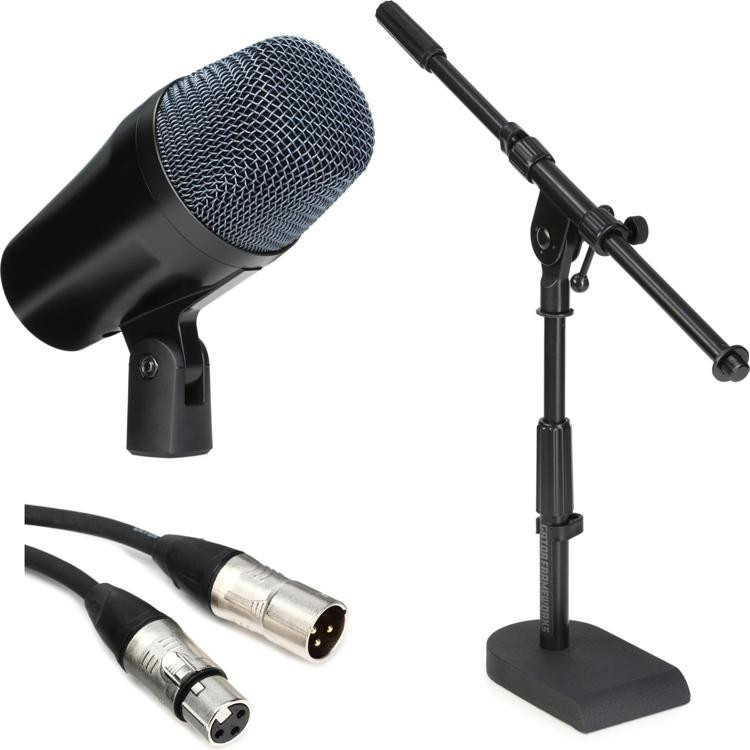 Sennheiser e 902 Cardioid Dynamic Kick Drum Microphone Bundle with Stand and Cable Sweetwater