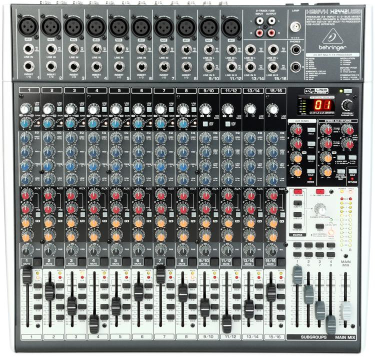 Behringer Xenyx X2442USB Mixer with USB and Effects Sweetwater