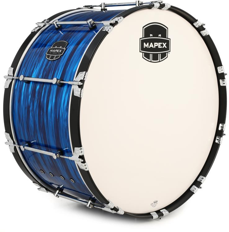 Mapex Quantum Mark II Marching Bass Drum 14 x 28 inch Blue Ripple