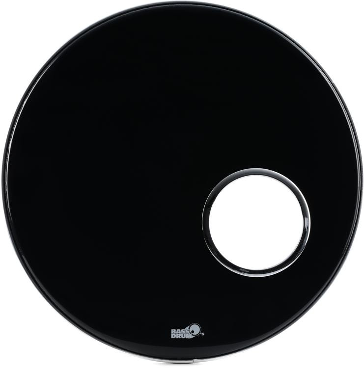 Bass Drum O's Resonant Head Package With Remo Ebony Ambassador Bass Drum Head 22" Chrome