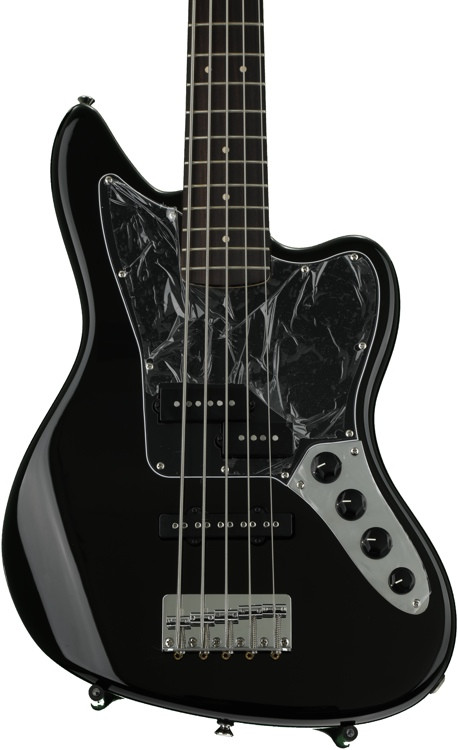 Squier Vintage Modified Jaguar Bass V Special - Black | Sweetwater