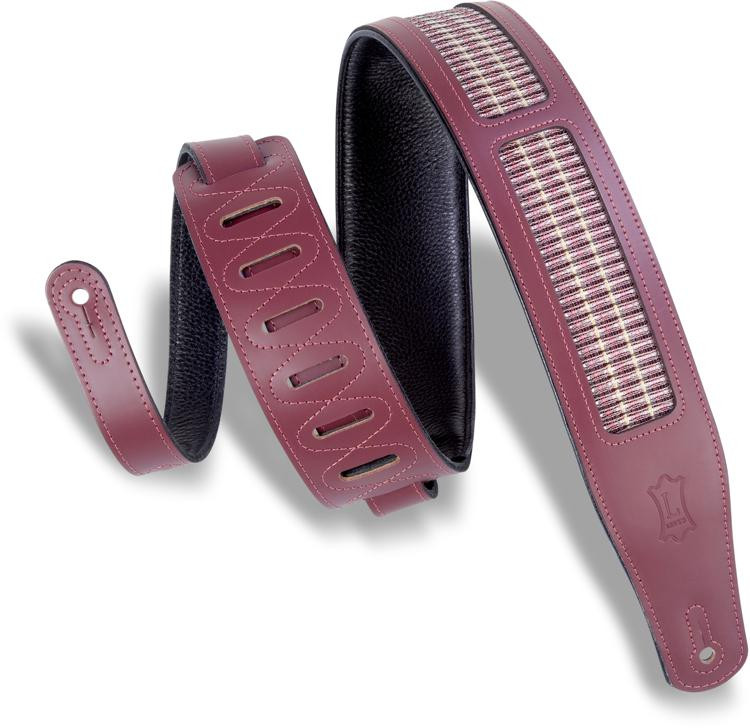 Levy's MCG26A Chrometan Leather Guitar Strap Burgundy Sweetwater