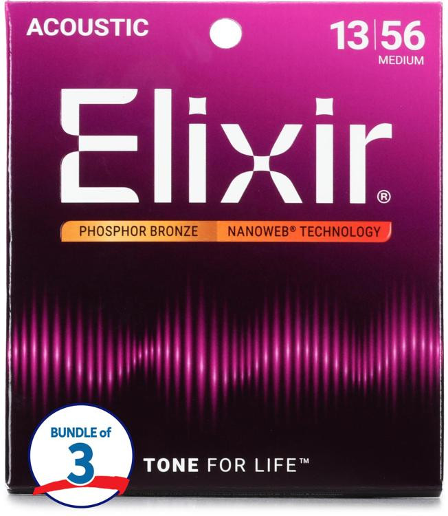 Elixir Strings 16102 Nanoweb Phosphor Bronze Acoustic Guitar Strings