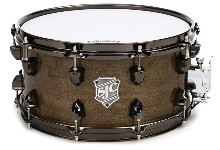 SJC Custom Drums USA Custom Snare Drum 7 x 14 inch Ghost Black