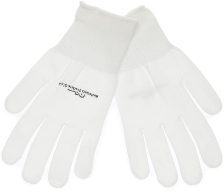 Musician's Practice Gloves Guitar/Bass Glove Large, White (2pack