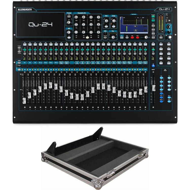 Allen & Heath Qu24 24channel Digital Mixer and Road Case Chrome Edition Sweetwater