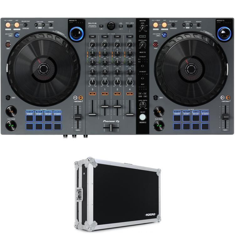 Pioneer DJ DDJFLX6 4deck Rekordbox and Serato DJ Controller with Case