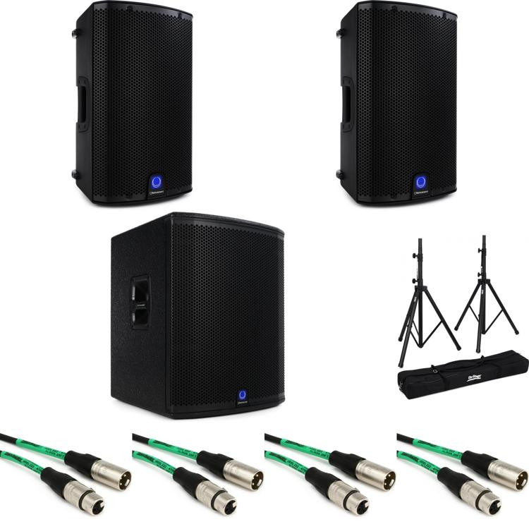 Turbosound iQ10 2500W 10 inch Powered Speaker (Pair) and 3000W 18 inch Powered Subwoofer Bundle