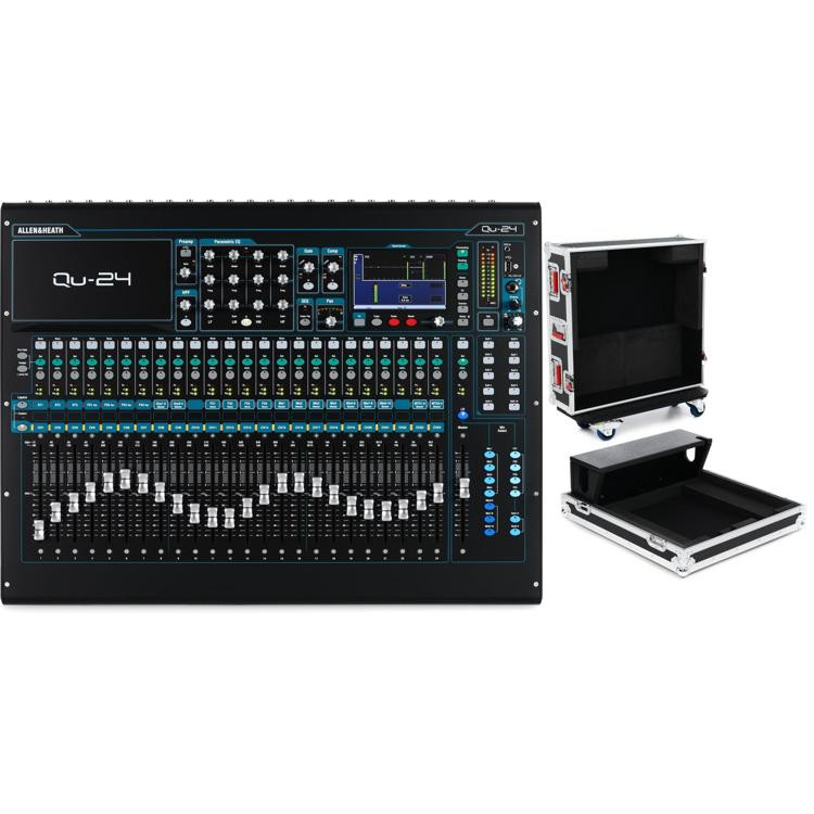 Allen & Heath Qu24 24channel Digital Mixer and Road Case with Doghouse Chrome Edition