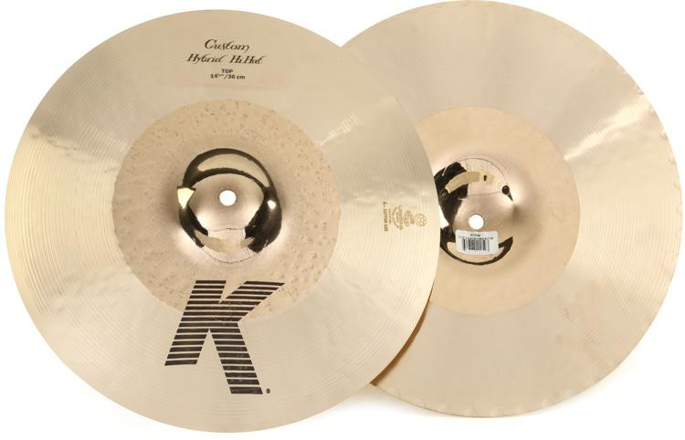 Zildjian 14.25 inch K Custom Hybrid Hi-hat Cymbals | Sweetwater