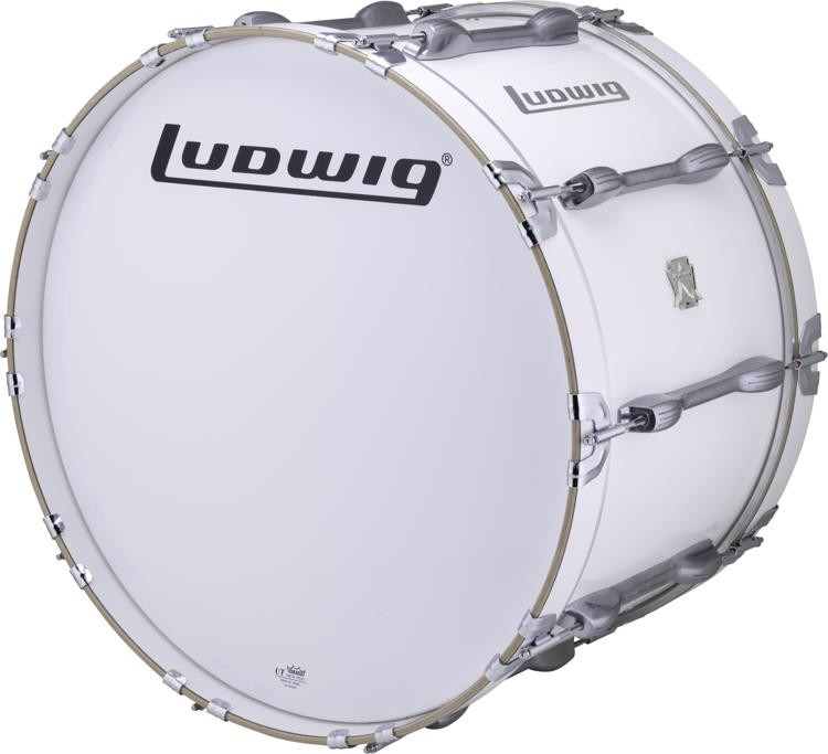 Ludwig Ultimate Marching Bass Drum 14inch x 24inch, White Sweetwater
