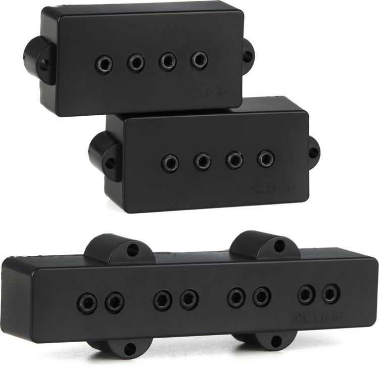 DiMarzio DP126 Model P+J Bass Pickup Set Black Sweetwater